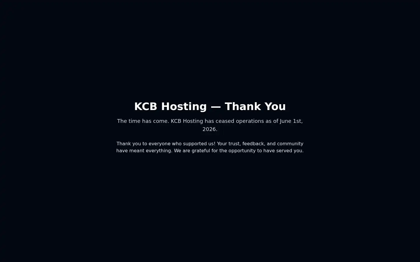 Screenshot of kcbhosting.com