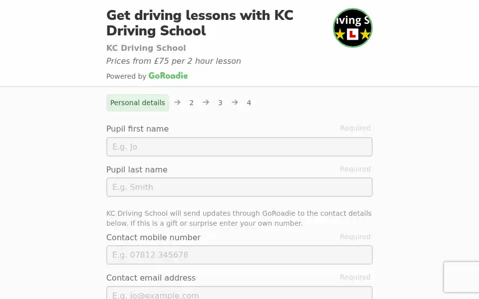 Screenshot of kcdriving.co.uk