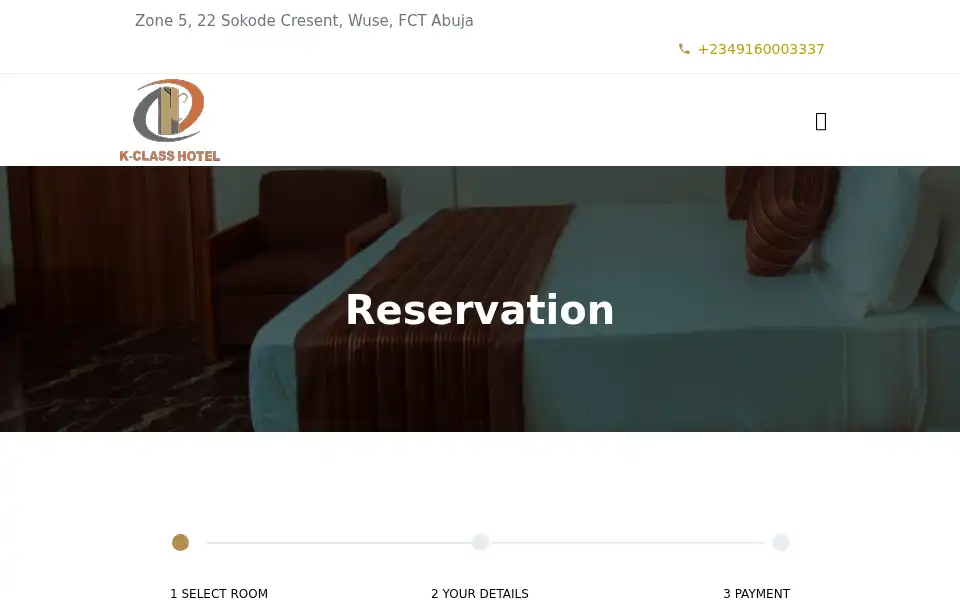 Screenshot of kclasshotel.com