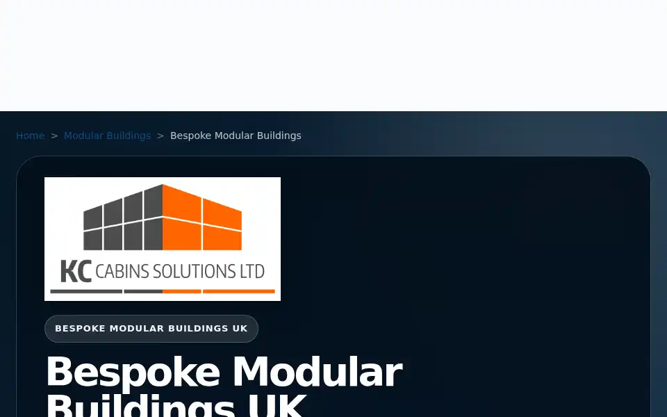 Screenshot of kcmodularbuildings.co.uk