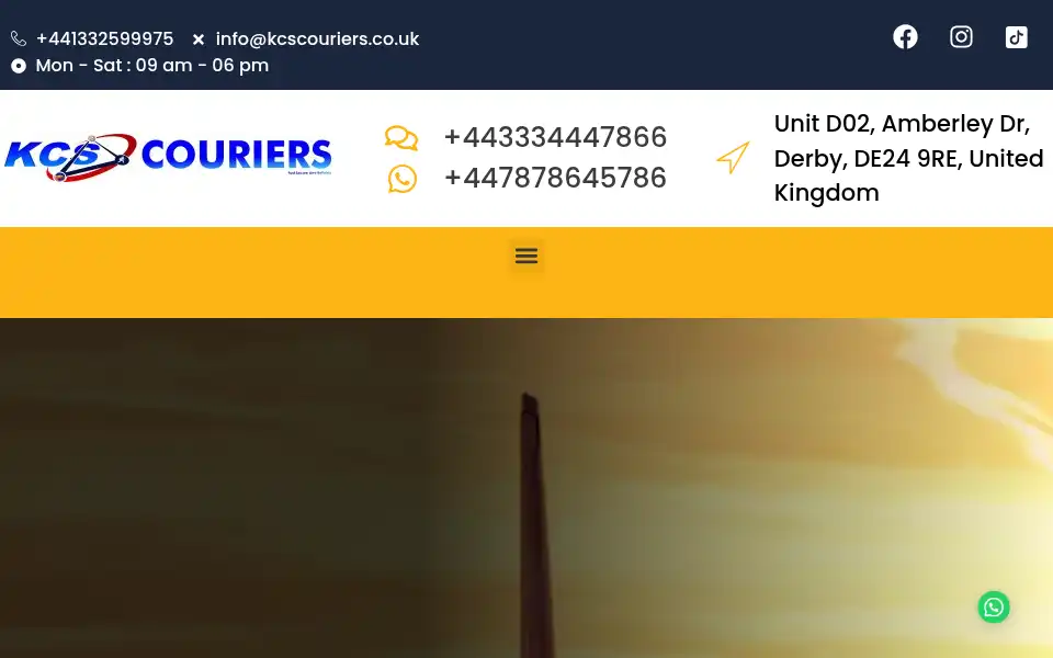 Screenshot of kcscouriers.co.uk
