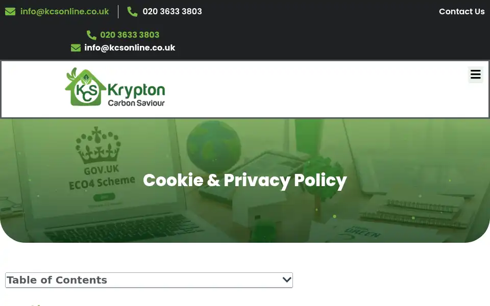 Screenshot of kcsonline.co.uk