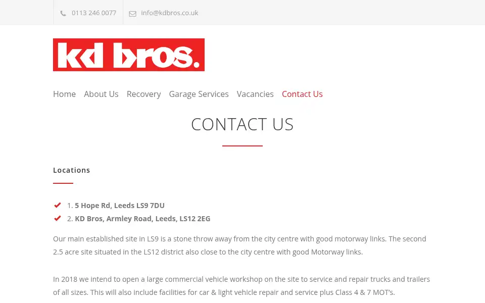 Screenshot of kdbros.co.uk