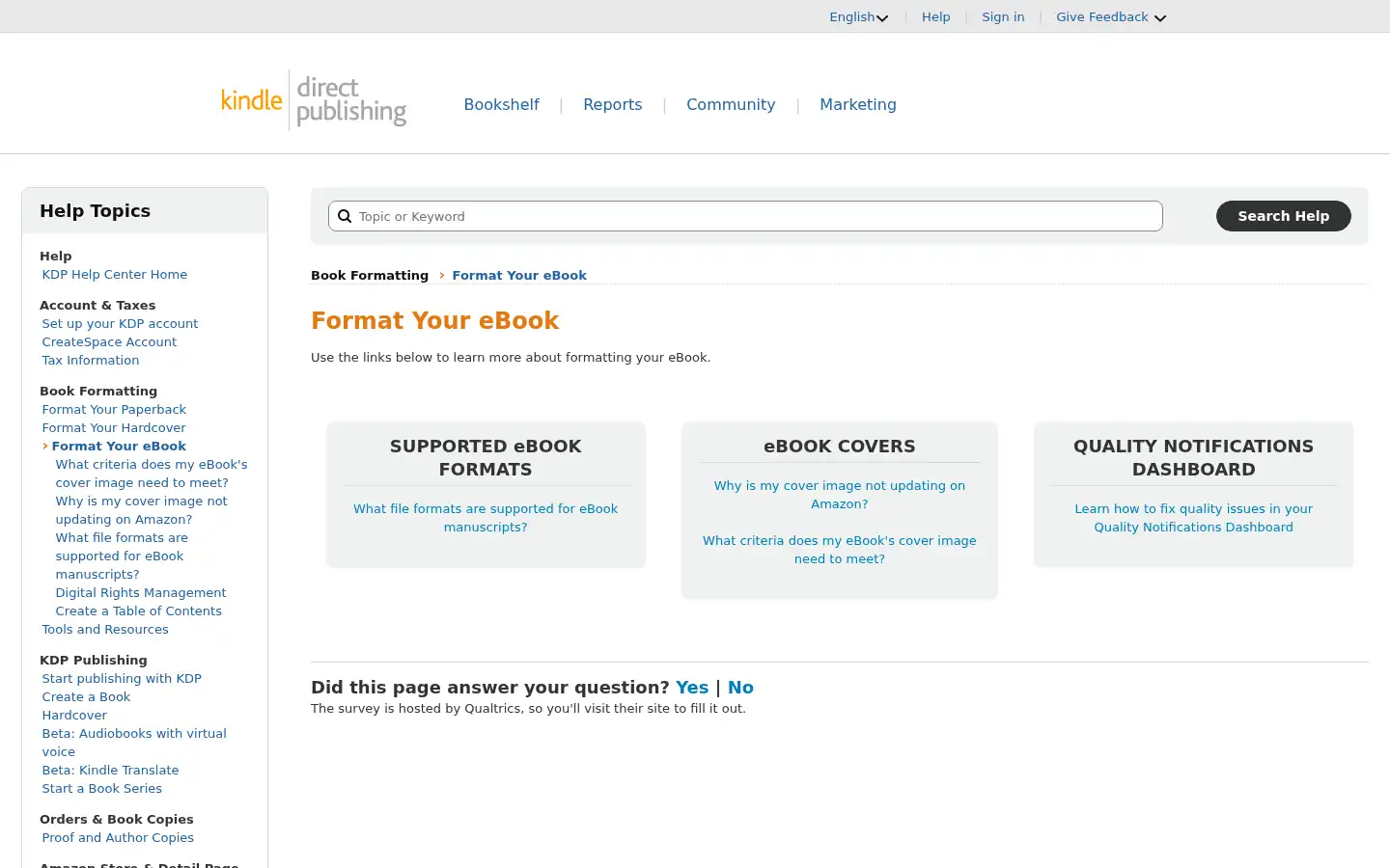 Screenshot of kdp.amazon.com