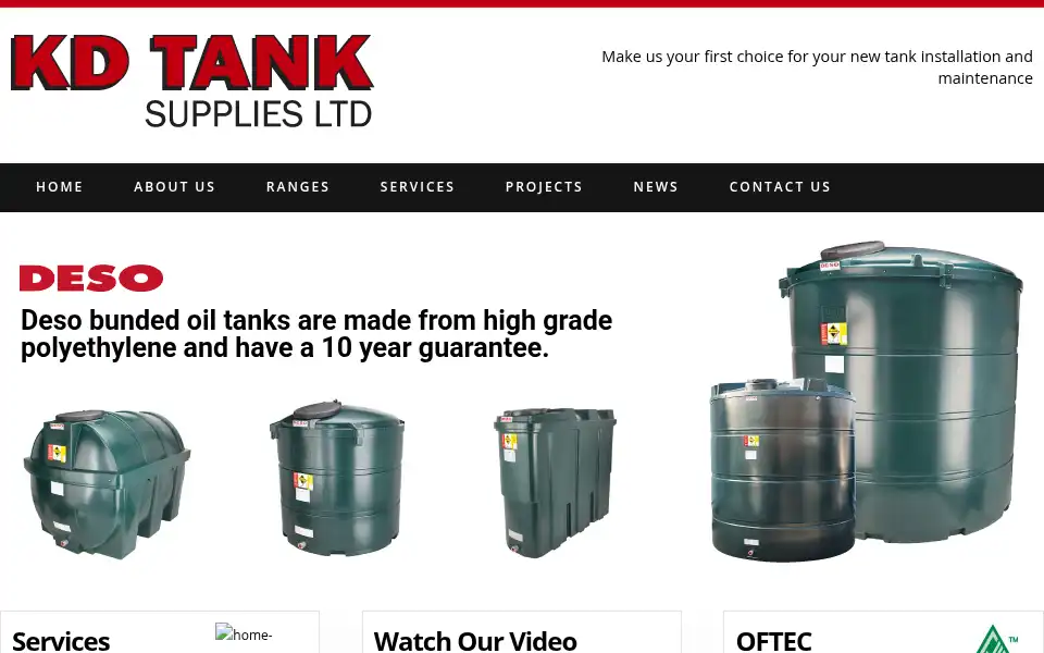 Screenshot of kdtanksupplies.co.uk