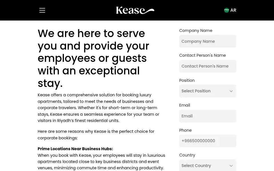 Screenshot of kease.io