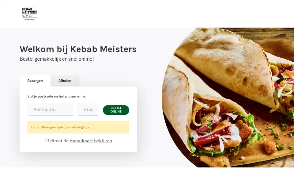 Screenshot of kebabmeisters.nl