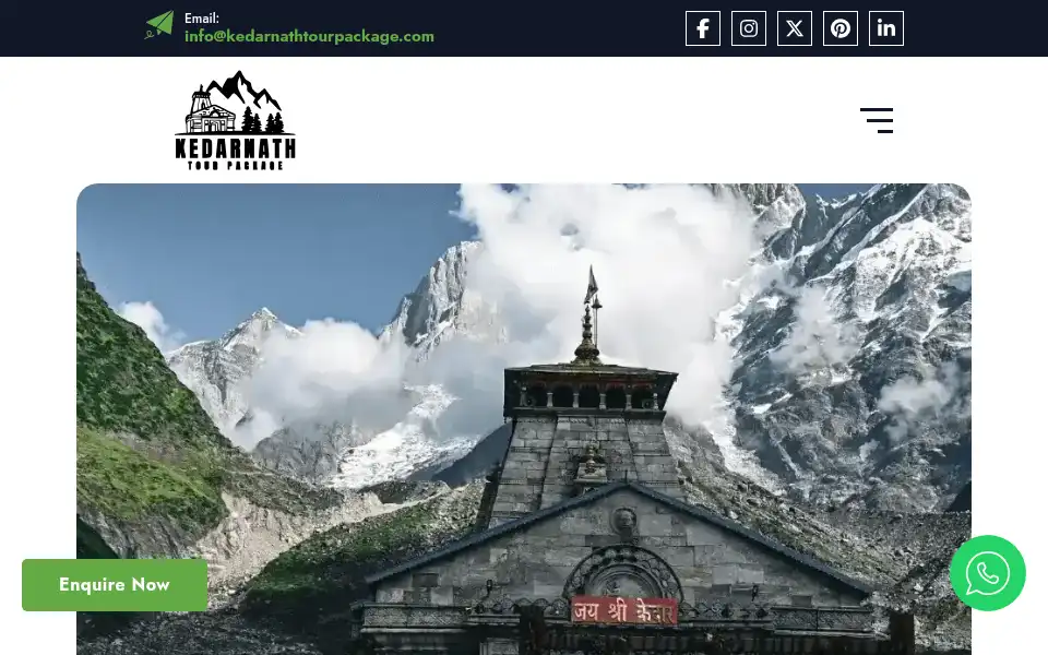 Screenshot of kedarnathtourpackage.com