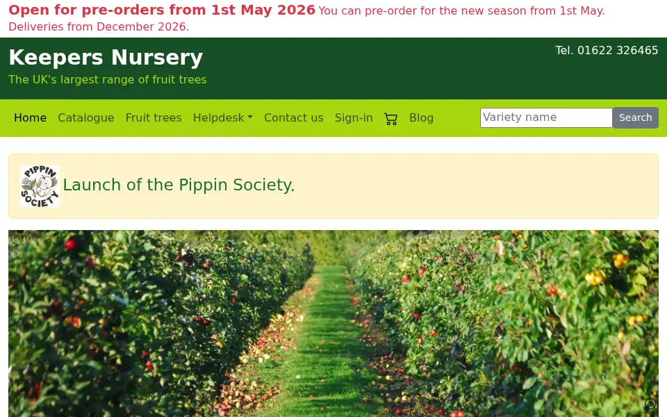 Screenshot of keepers-nursery.co.uk