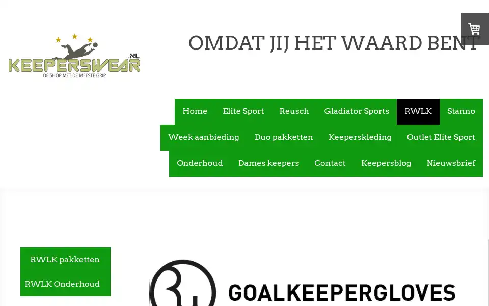 Screenshot of keeperswear.nl