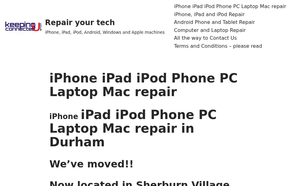 Screenshot of keepinguconnected.co.uk