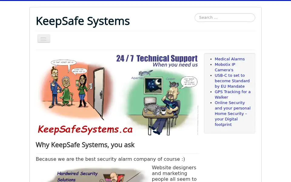 Screenshot of keepsafesystems.ca