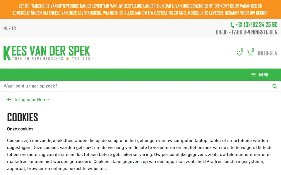 Screenshot of keesvanderspek.nl