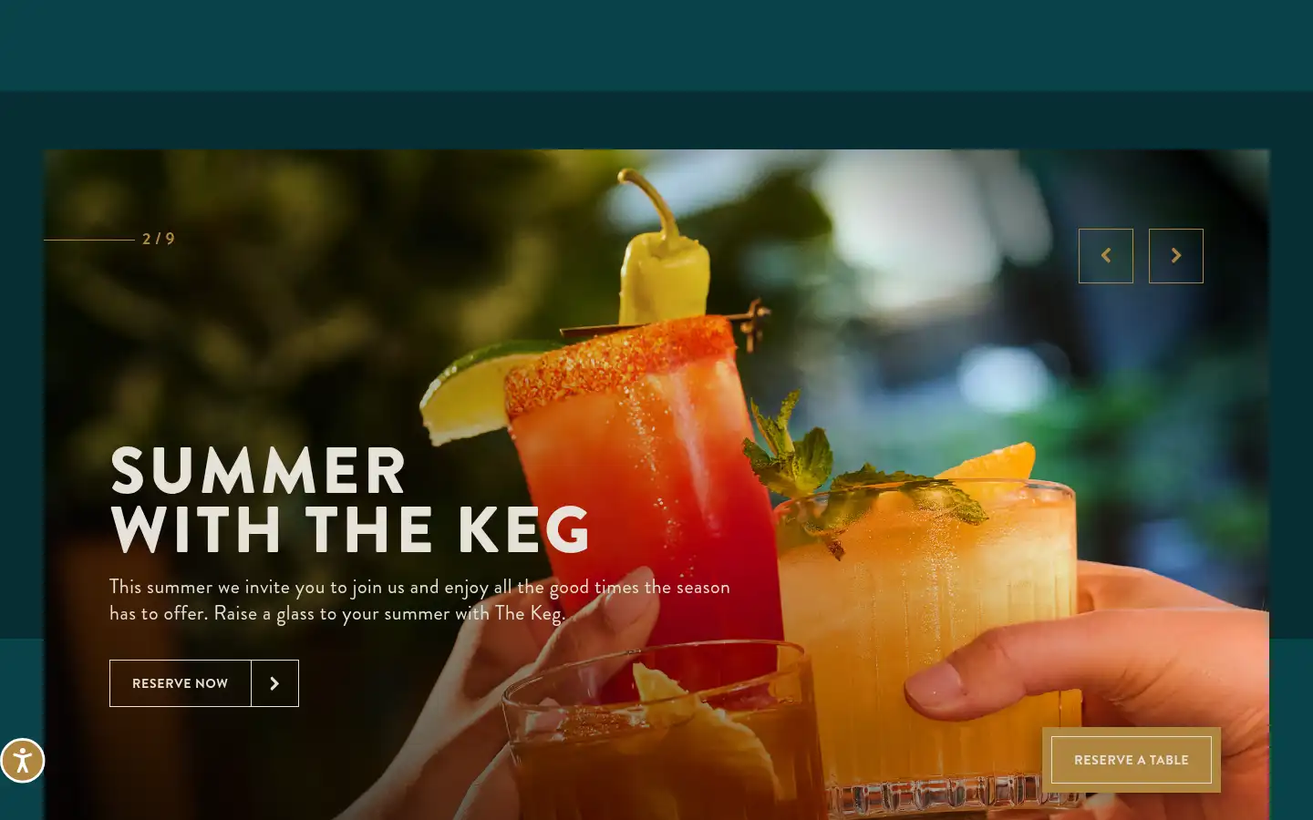 Screenshot of kegsteakhouse.com