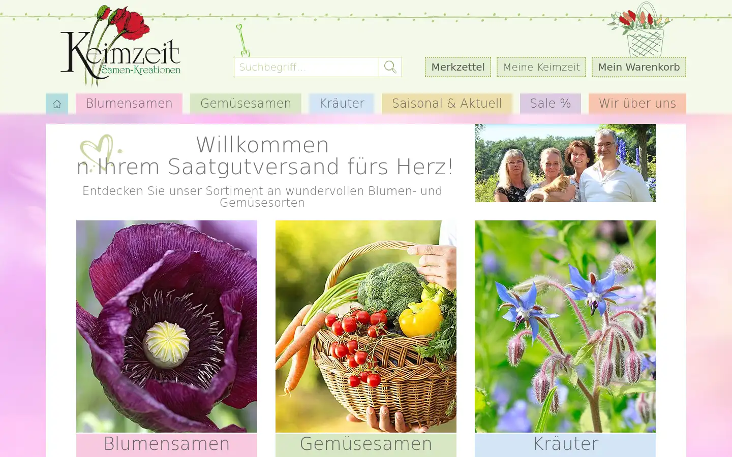 Screenshot of keimzeit-saatgut.de
