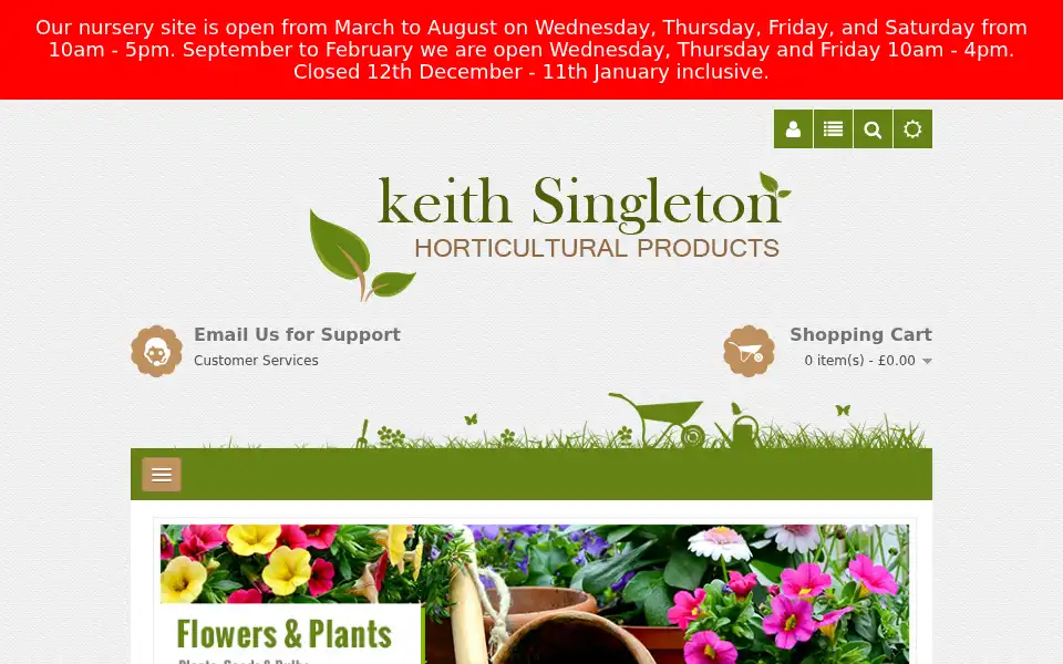 Screenshot of keithsingletonhorticulture.com