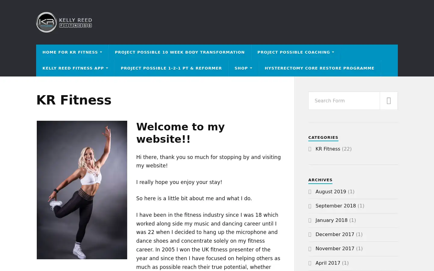 Screenshot of kellyreedfitness.com