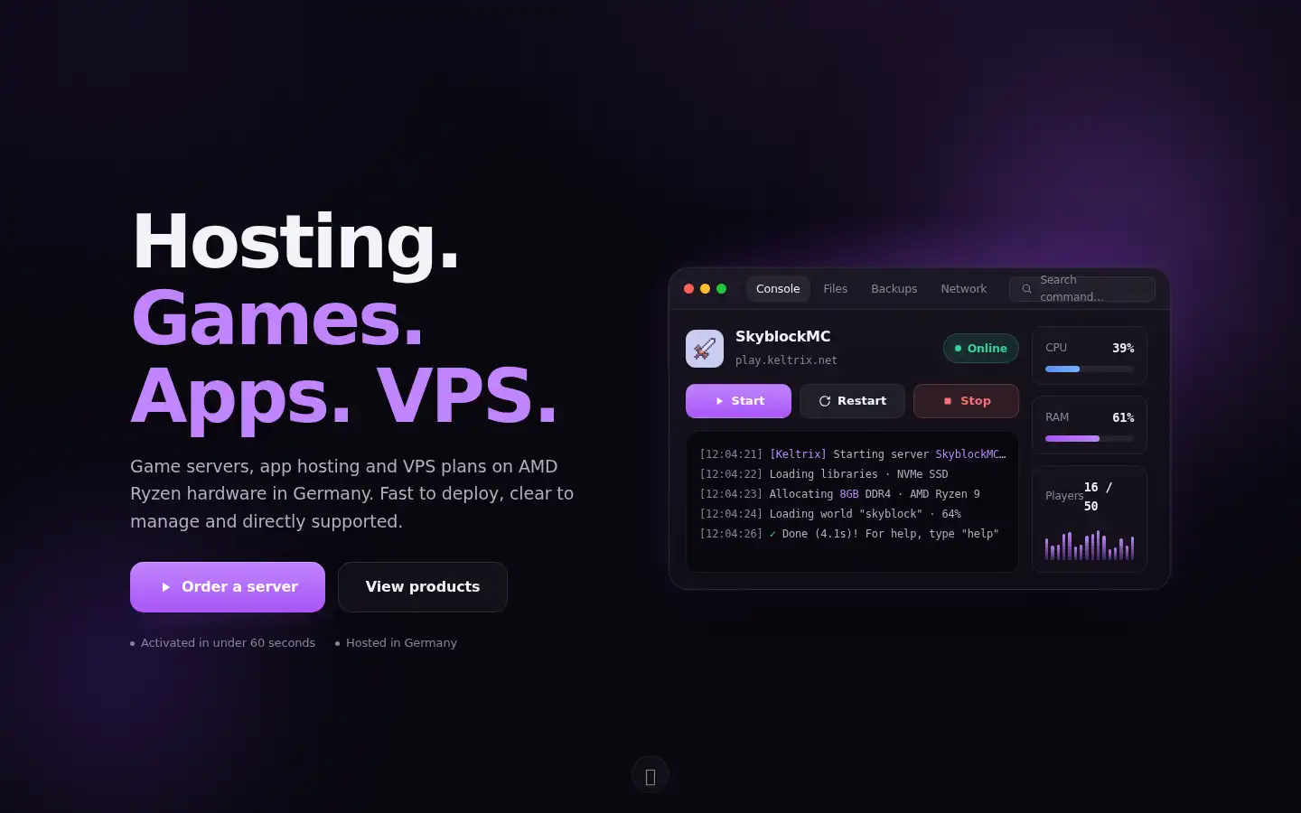 Screenshot of keltrix.net