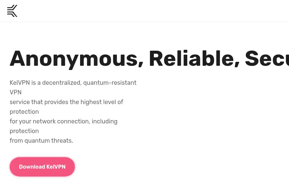 Screenshot of kelvpn.com