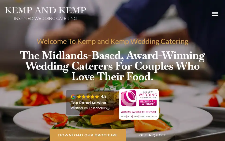 Screenshot of kempandkempcatering.co.uk