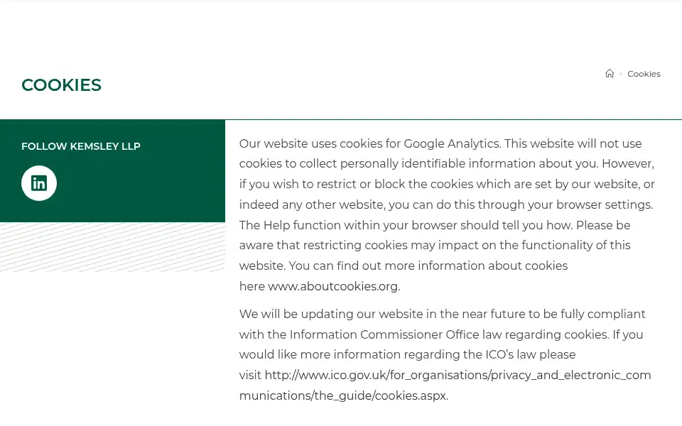Screenshot of kemsley.com