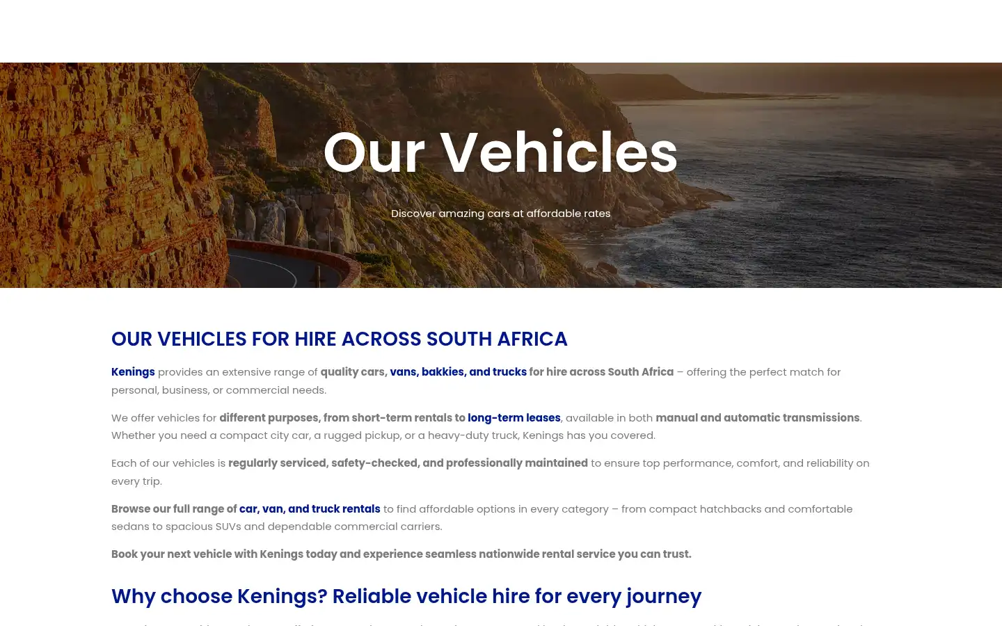Screenshot of kenings.co.za
