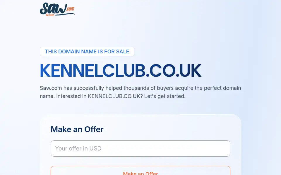 Screenshot of kennelclub.co.uk