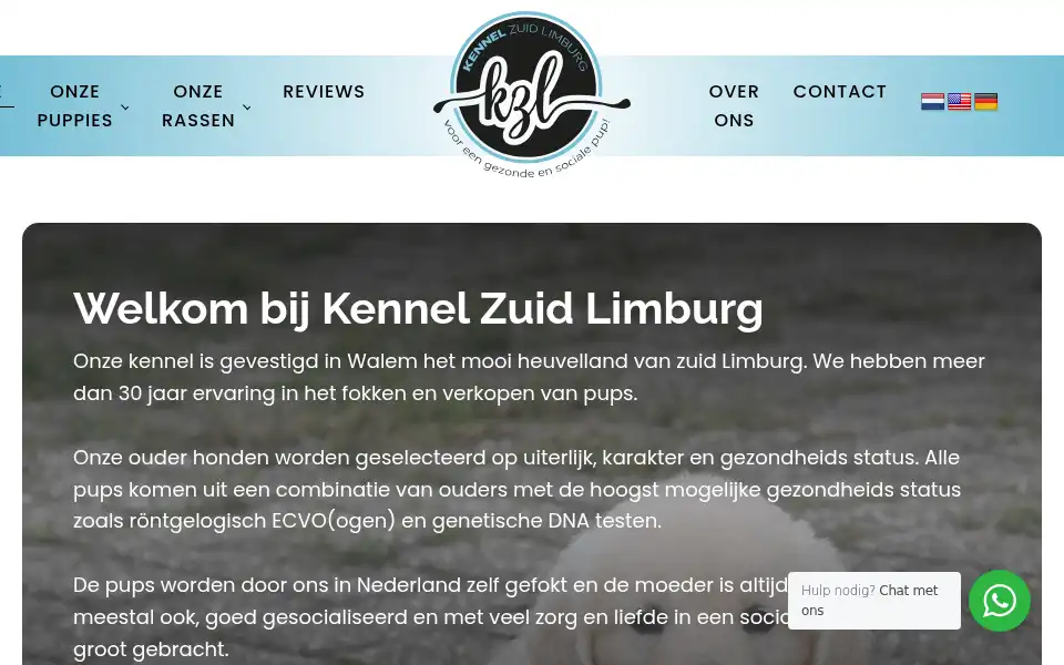Screenshot of kennelvanmanolito.nl