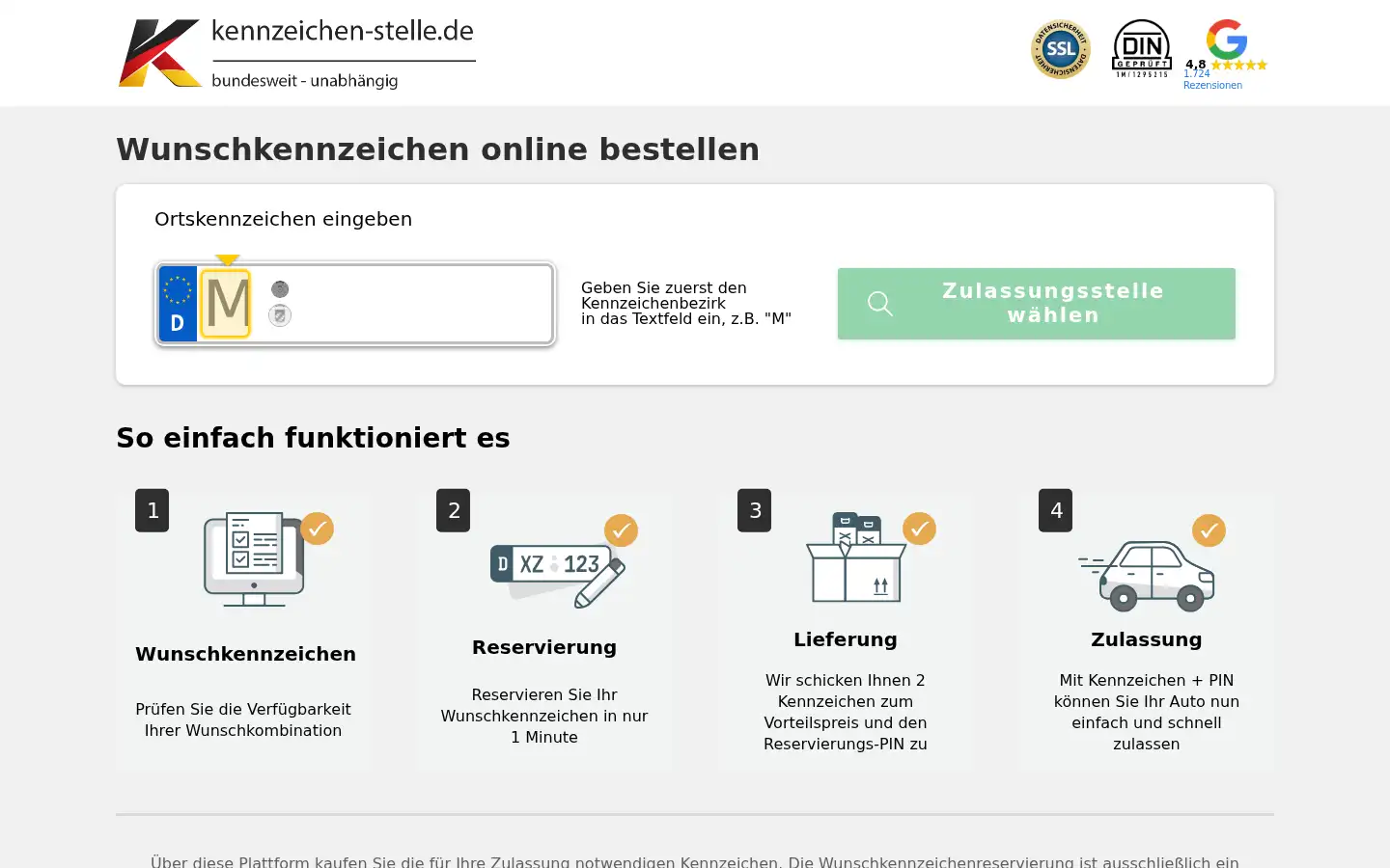Screenshot of kennzeichen-stelle.de