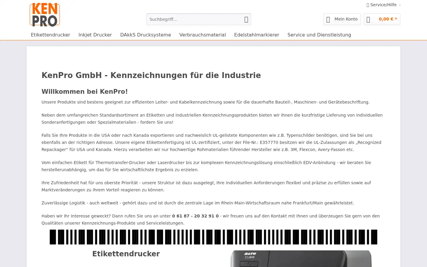 Screenshot of kenpro.de