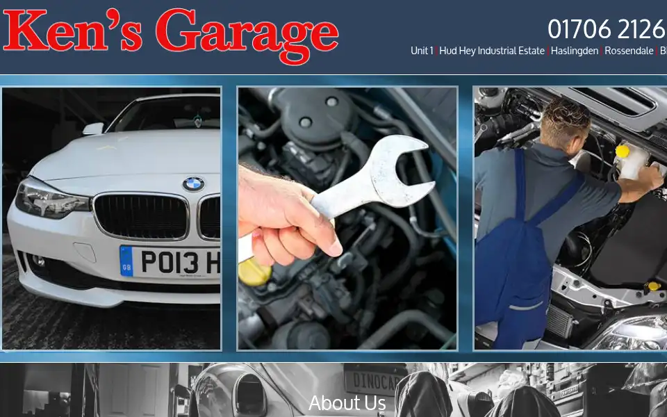 Screenshot of kensgaragehaslingden.com