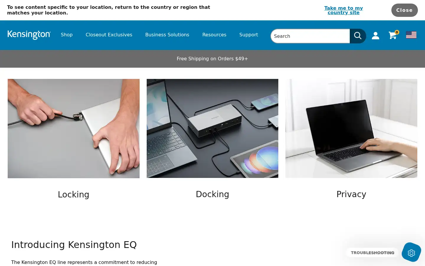 Screenshot of kensington.com