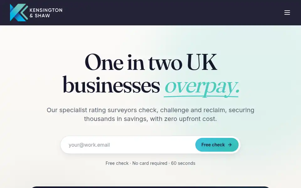 Screenshot of kensingtonshaw.co.uk