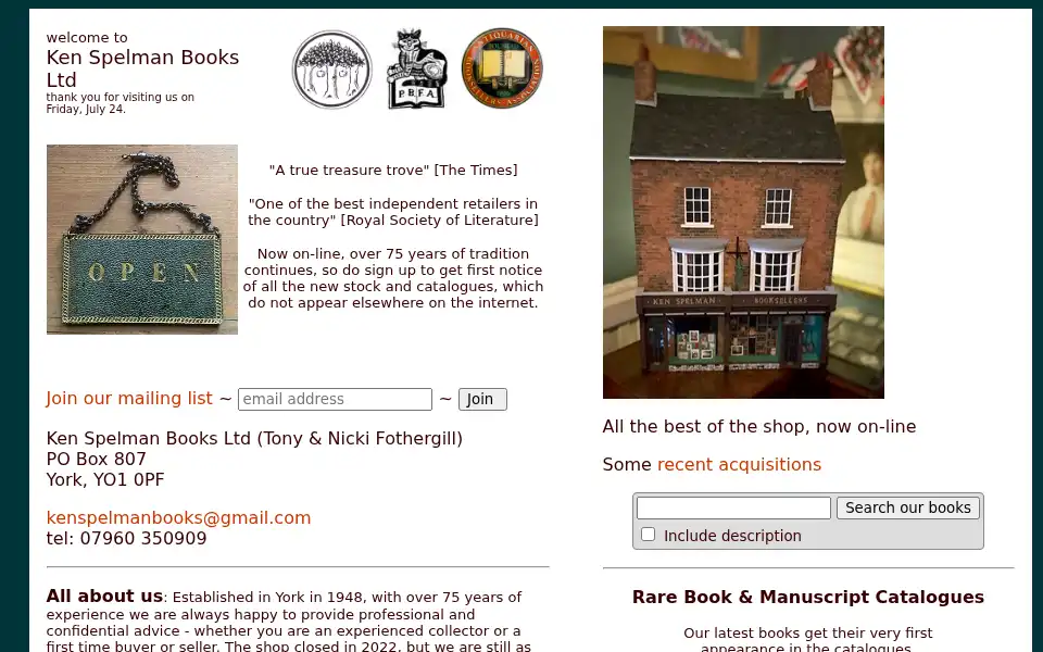 Screenshot of kenspelman.com