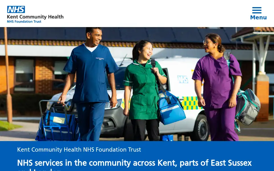 Screenshot of kentcht.nhs.uk
