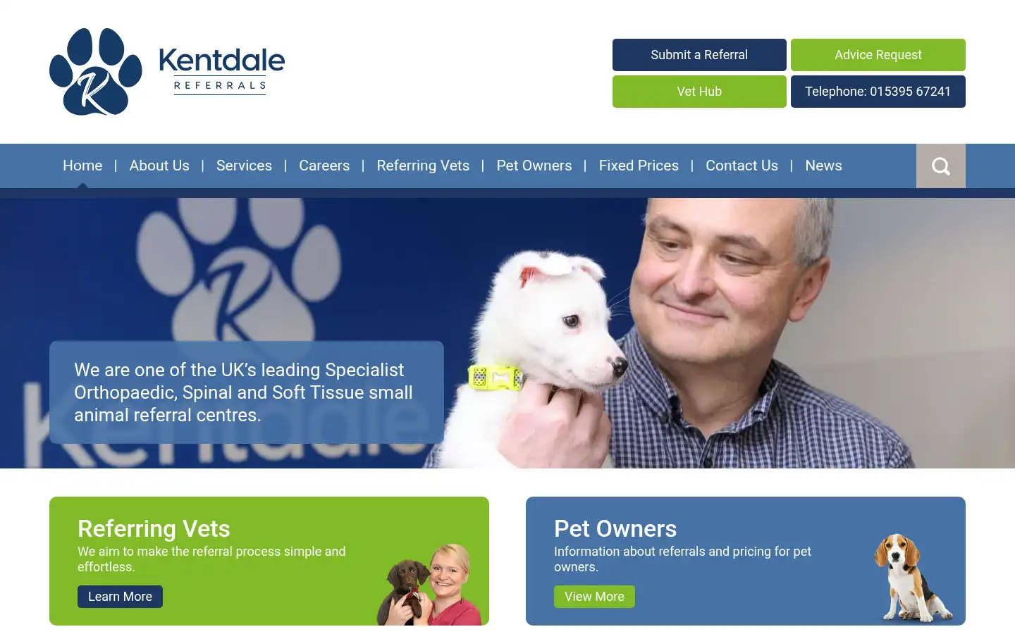 Screenshot of kentdalevets.co.uk