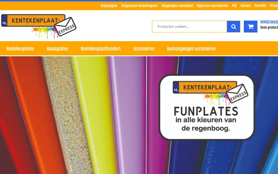 Screenshot of kentekenplaat-express.nl