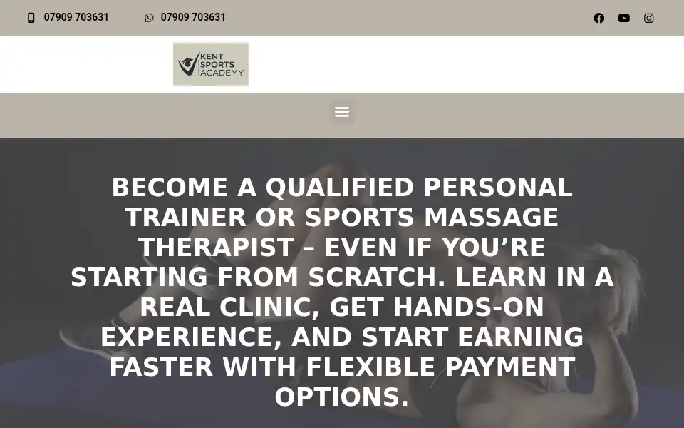 Screenshot of kentsportsacademy.co.uk