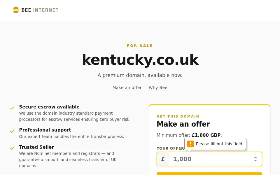 Screenshot of kentucky.co.uk