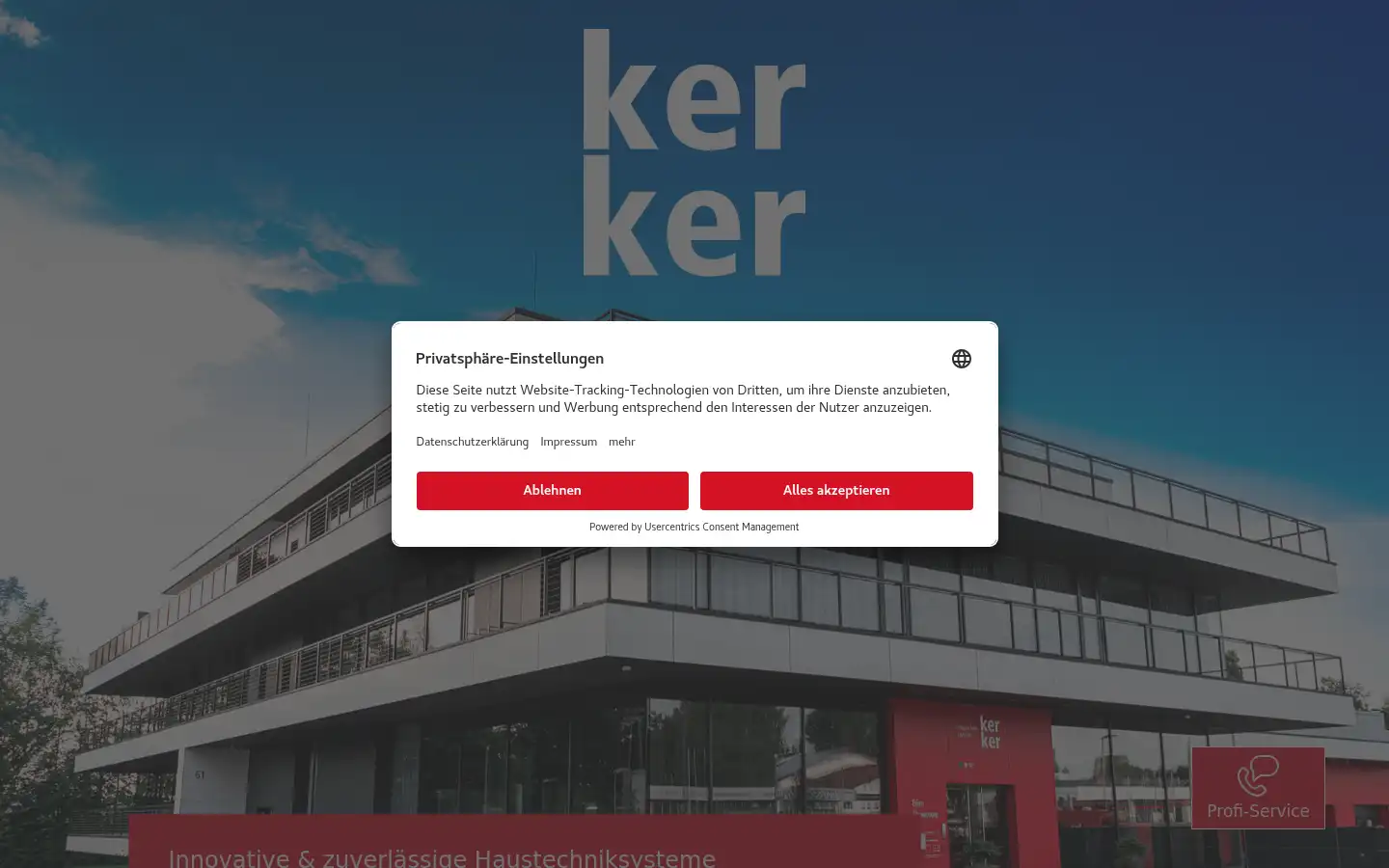 Screenshot of kerker.de
