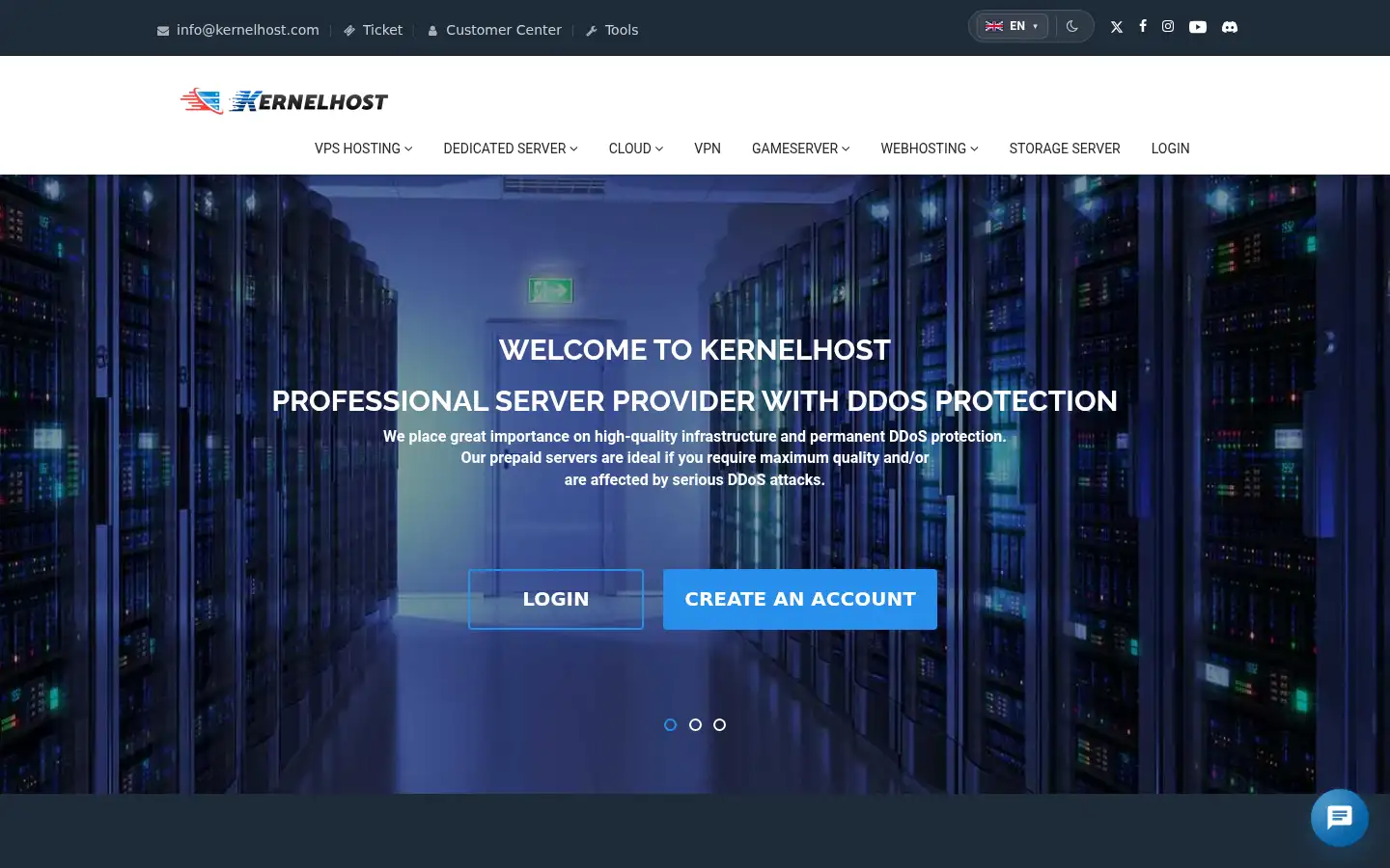 Screenshot of kernelhost.com