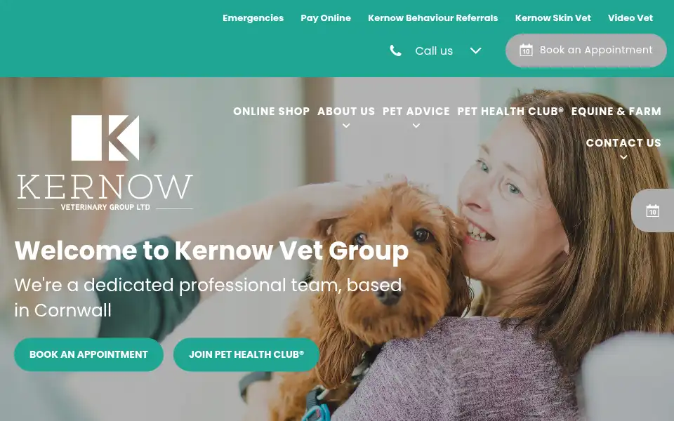 Screenshot of kernowvetgroup.com