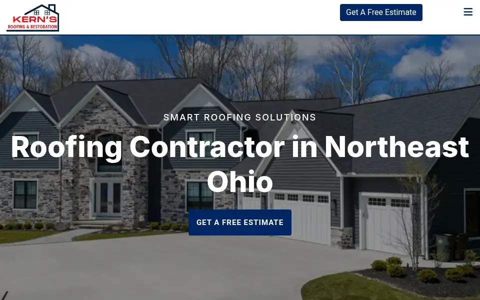 Screenshot of kernsroofing.com