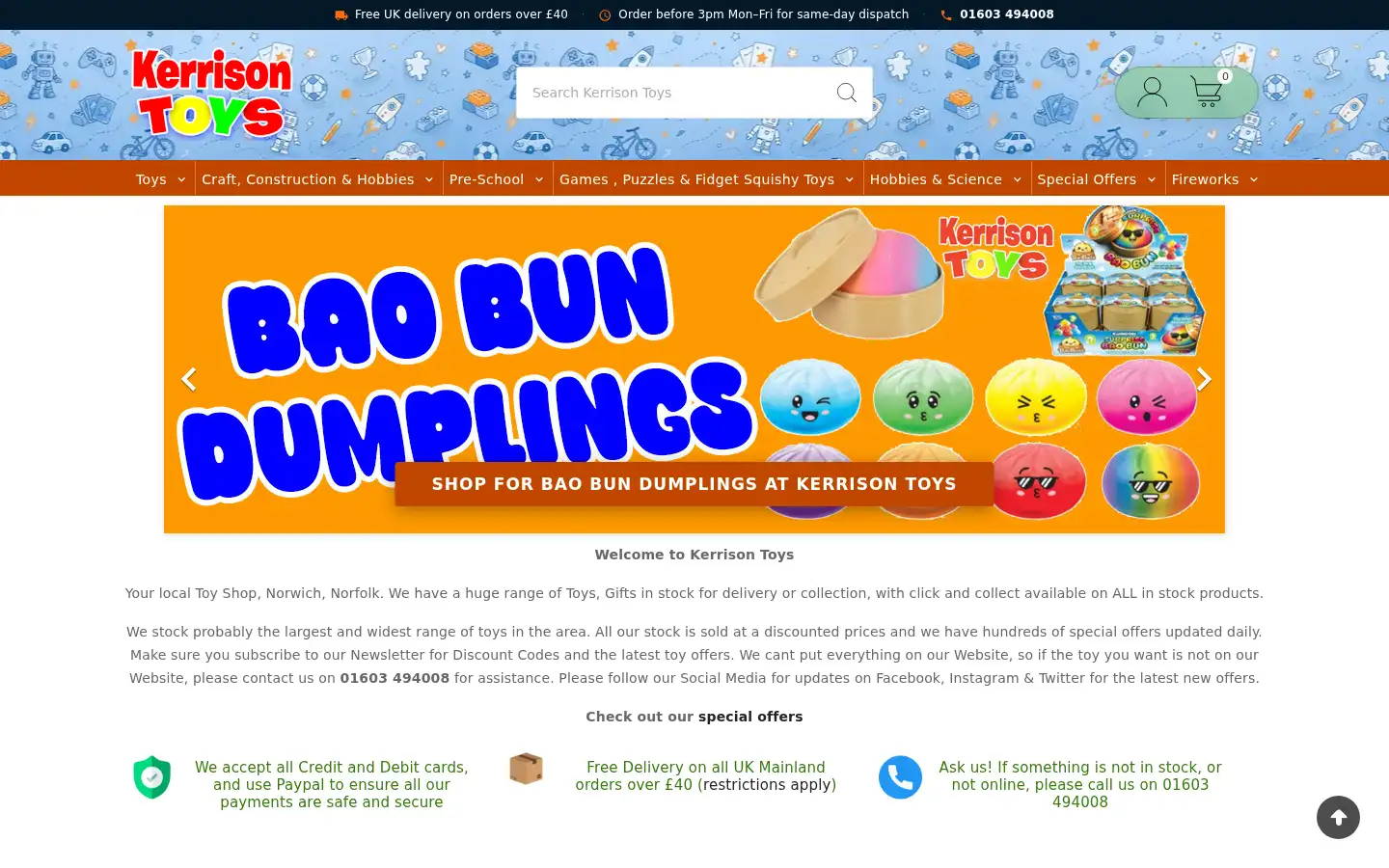 Screenshot of kerrisontoys.co.uk