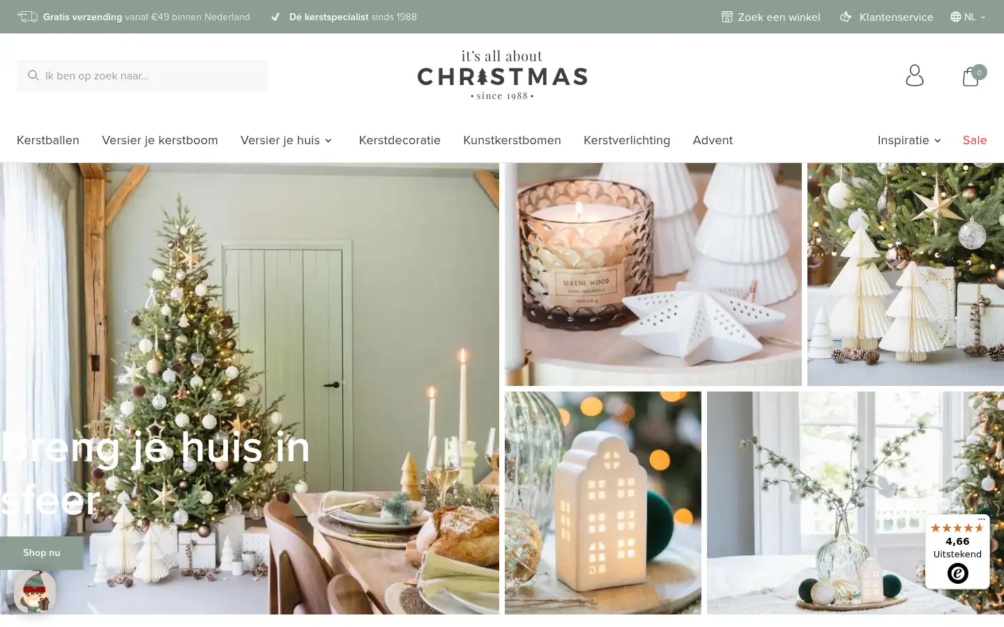 Screenshot of kerstversiering.nl