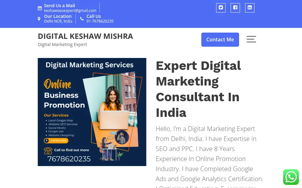 Screenshot of keshawmishra.com