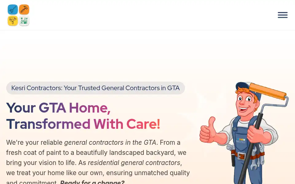 Screenshot of kesricontractors.com