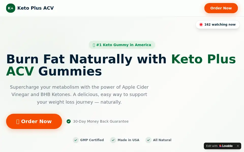 Screenshot of ketoplusacv.lovable.app