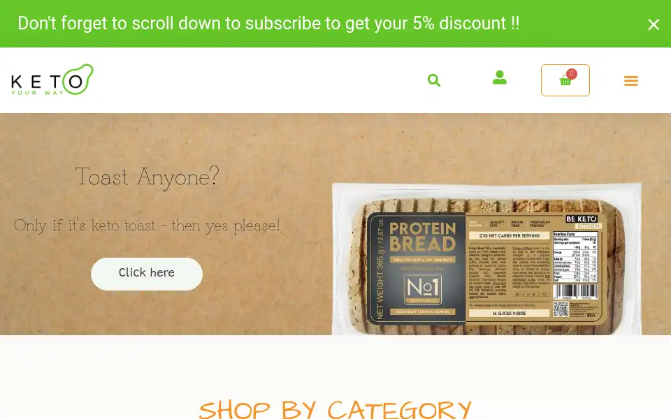Screenshot of ketoyourway.ie