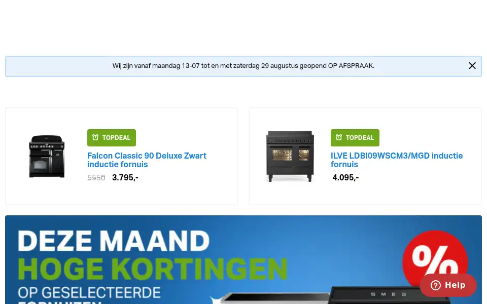 Screenshot of keukeninbouwcenter.nl